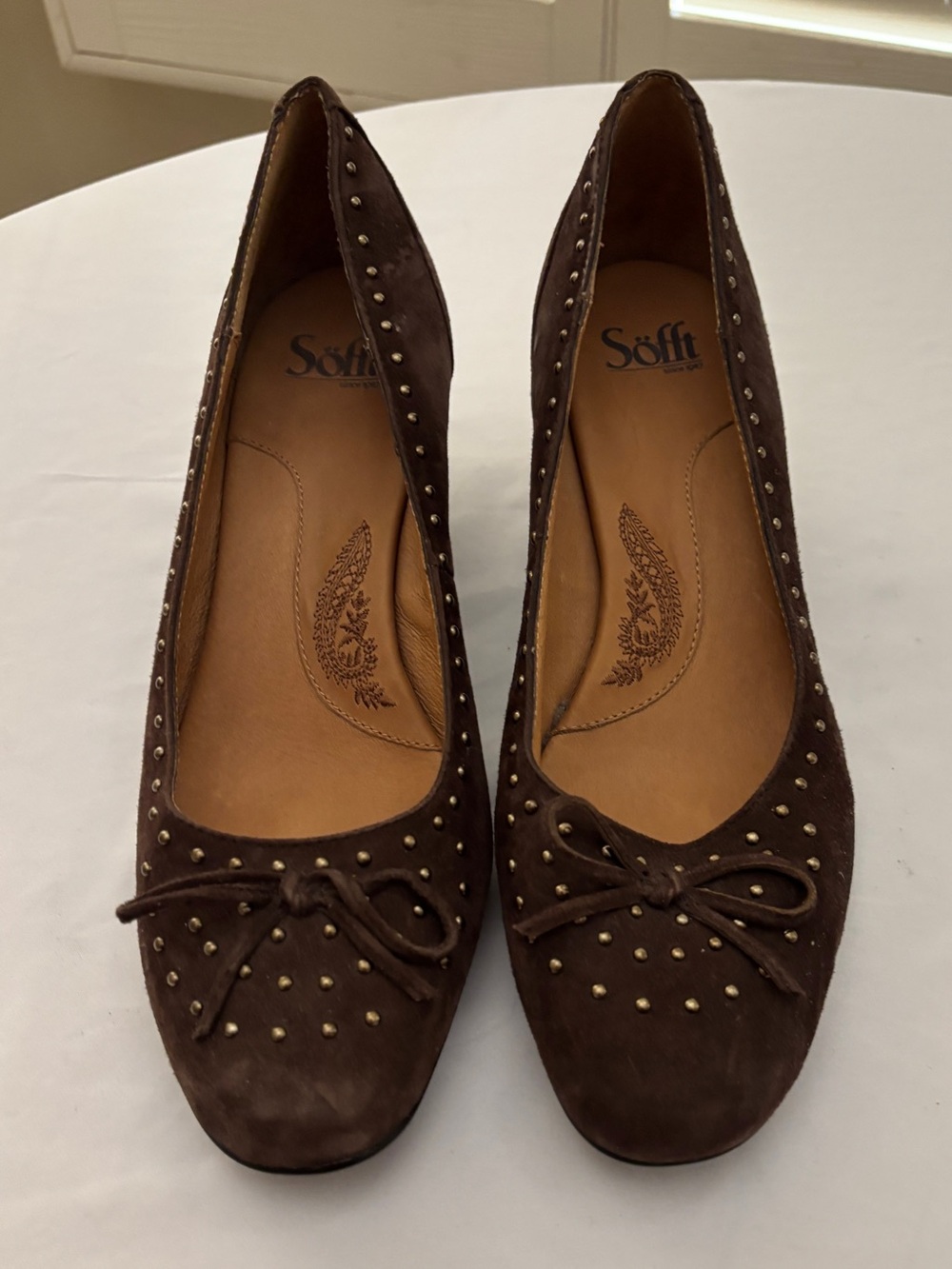 Sofft Brown Suede Studded Ballet Pump Women’s Size 10 Medium